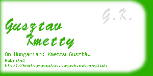 gusztav kmetty business card